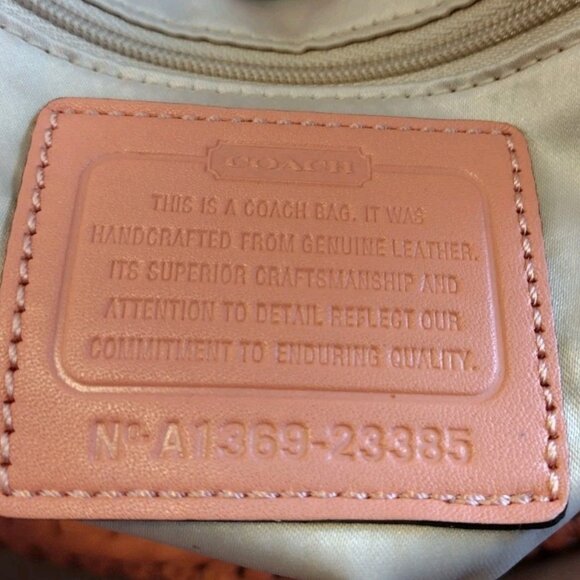 COACH MADISON MAGGIE LEATHER HOBO PURSE SALMON/PINK - Picture 7 of 7